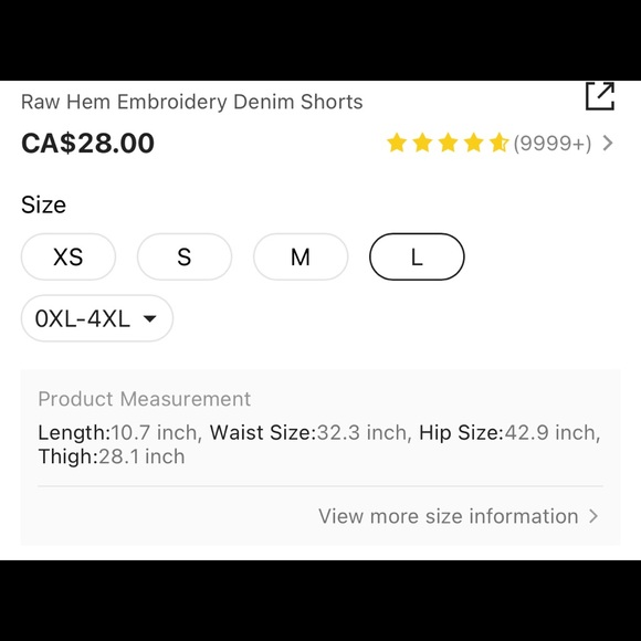 SHEIN high waist shorts! Worn once. PERFECT CONDITION - Picture 3 of 3